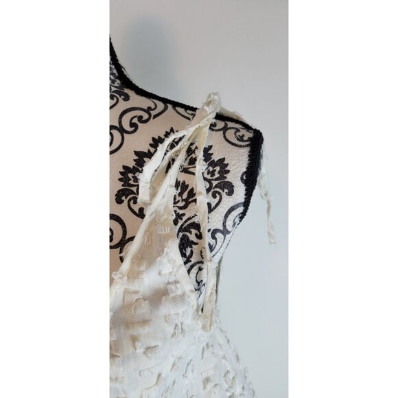 Madewell Antropology Dress Womens/ Embroidered Details and Straps Color Beige - Picture 3 of 12